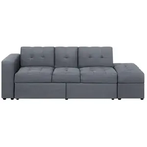 BELIANI Canapé convertible 3 places en tissu gris foncé FALSTER pas cher