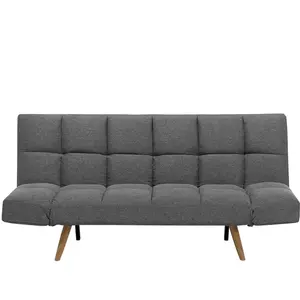 BELIANI Canapé convertible 3 places en tissu gris foncé INGARO pas cher