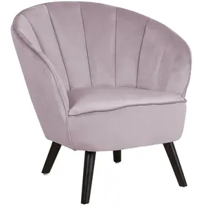 BELIANI Fauteuil Dala Velours Rose