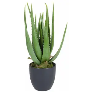 Spetebo Aloe Vera artificiel dans un pot en plastique - 45cm pas cher