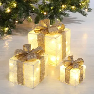 Spetebo Boîtes cadeaux led - couleur : crème pas cher