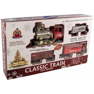 Spetebo Train de Noël xxl - plus de 500 cm de rails - train classique pas cher