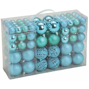 Spetebo Boules de Noël incassables - 100pcs 3/4/6cm - Couleur : turkis pas cher