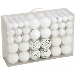 SPETEBO Boules de Noël incassables - 100pcs 3/4/6cm - Couleur : blanc pas cher