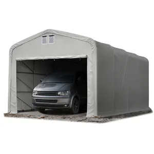 Comparateur de prix : TOOLPORT 5x8 m, Tente garage de stockage, PVC 850, porte 4,1x2,5 m, gris, sans statique