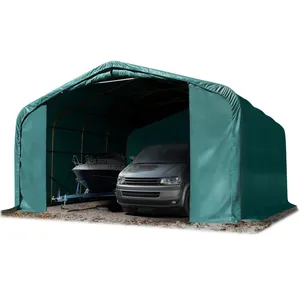 INTENT24 Wikinger tente-garage env. 6x6m tente de stockage carport porte d'env. 4,1x2,9m pour bateaux, campeur, tracteur, vert pas cher