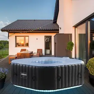 AREBOS Spa Gonflable avec éclairage LED Gonflable 154x154cm 4 Personne...Vendu parkaufland