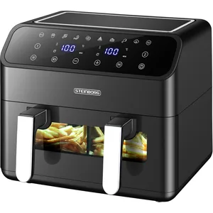 Comparateur de prix : Steinborg Friteuse à air chaud, 2 compartiments, 8 l, friteuse à air chaud, pour griller, déshydrater, friture automatique, sans huile, four à air chaud, 4 en 1, mini four