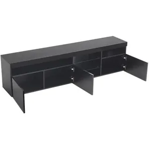 MERAX Meuble tv led l.180 cm couleur noir pas cher
