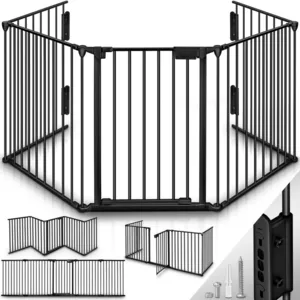 KIDUKU Barrière de sécurité enfant 305 cm | Barrière Pare Feu | Grille... pas cher