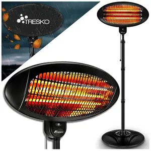 Comparateur de prix : Radiateur infrarouge sur pied TRESKO - 2000W - Noir - Chauffage intéri...