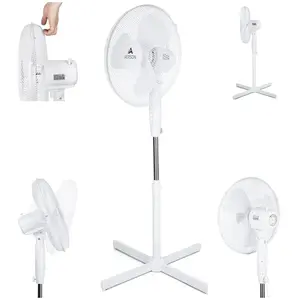 Ventilateur sur pied AERSON 50W 3 vitesses D41cm Blanc pas cher