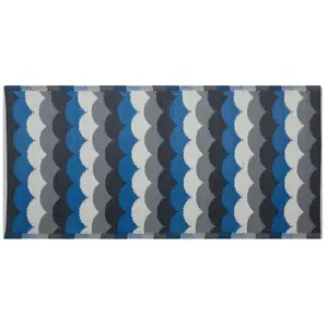 BELIANI Tapis d'extérieur gris et bleu 90 x 180 cm BELLARY pas cher