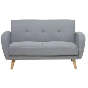 BELIANI Canapé convertible 2 places en tissu gris FLORLI pas cher