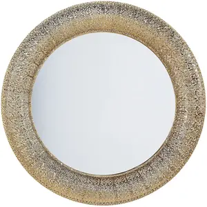 Comparateur de prix : Beliani Miroir doré de forme ronde élégant CHANNAY