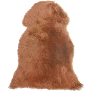BELIANI Tapis en cuir véritable marron 100 110x65cm
