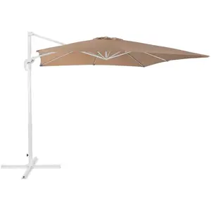Comparateur de prix : Beliani - Parasol de jardin carré 250 x 250 cm beige sable   MONZA