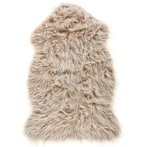 BELIANI Tapis en matériaux synthétiques beige 95x63cm pas cher