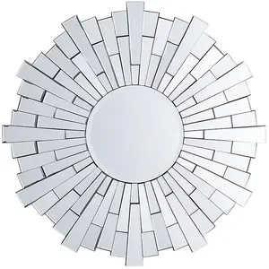 Beliani - Miroir rond argenté VIRE pas cher