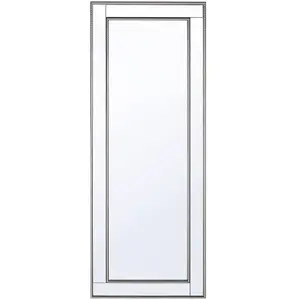 BELIANI Miroir en matériaux synthétiques argenté 130x50 pas cher