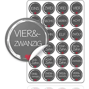 Calendrier de l'Avent Étiquettes autocollantes Numéros Buttons 1-24 au... pas cher