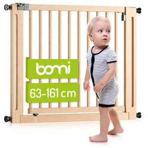 BOMI Barrière de sécurité bébé escalier 133 141 cm Bois hêtre naturel S... pas cher