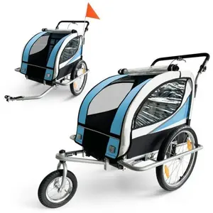 Comparateur de prix : Remorque Vélo Jogger 2en1 Enfant SAMAX - 360° rotatif - Bleu