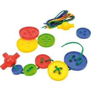 Eduplay Boutons à enfiler en boîte : 8 ficelles, 8 stopeurs, 100 boutons pas cher