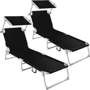 TECTAKE Lot de 2 transats acier - lot chaises longues, bains soleil, j...Vendu parcdiscount