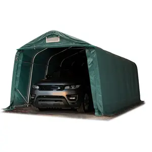 Comparateur de prix : TOOLPORT garage abri 3,3x7,2 m PVC env. 550 g/m², H. 2,1m, vert foncé, statique : terre