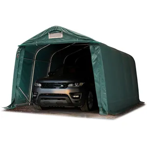 TOOLPORT abri-garage 3,3x4,8 m PVC env. 550 g/m², H. 2,1m, vert foncé,... pas cher