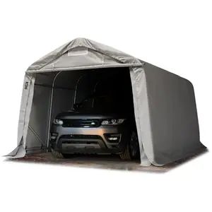 Comparateur de prix : TOOLPORT garage PVC 3,3x4,8 m abri véhicule PVC env. 550 g/m², H. 2,1m, gris, statique : terre