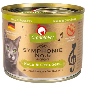 6x200g Symphonie veau / volaille Granatapet - Nourriture pour Chat pas cher