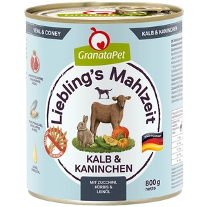 6x800g GranataPet Liebling's Mahlzeit Black Angus et potiron - Pâtée pour chien pas cher