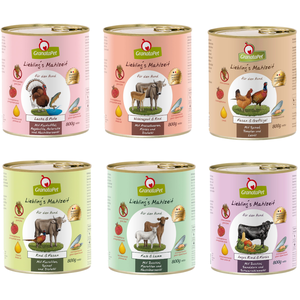 Comparateur de prix : 6x800g GranataPet Liebling's Mahlzeit lot mixte II (6 variétés) - Pâtée pour chien