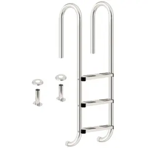 Comparateur de prix : Zelsius Echelle de piscine à 3 marches en acier inoxydable V2A | 50 x ...