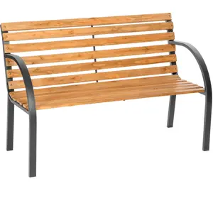 TECTAKE Banc de jardin MARINA 2 places 124 x 52 x 74 cm pas cher