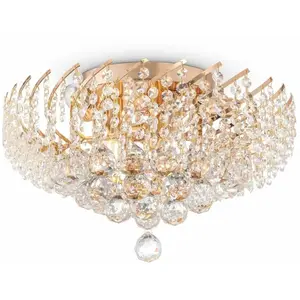 Comparateur de prix : Plafonnier en métal doré 6 ampoules Karolina - Maytoni