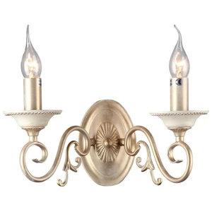 Maytoni Lampe Bougie Murale Crème avec Or, 2 Lumières, E14 pas cher