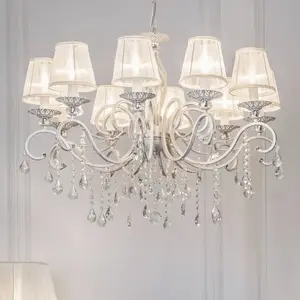 Comparateur de prix : Maytoni Grace Lustre blanc avec or et cristal, 10 lumières, E14