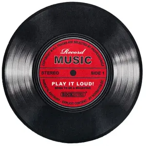 Tapis  de Record Music - pour Unisexe - noir/rouge 60 cm pas cher