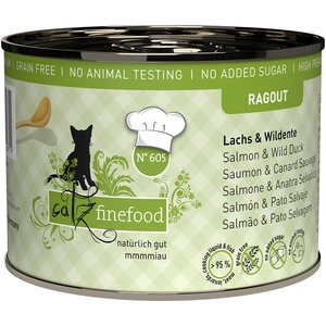 catz finefood Ragoût 6 x 180 g / 190 g pour chat - No. 605 saumon, canard sauvage (6 x 190 g)Vendu parzooplus