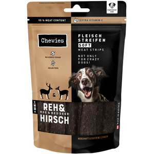 Lamelles de viande Chewies pour chien - gibier (150 g) pas cher