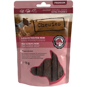 Lamelles de viande Chewies Mini pour chien - cheval 70 g pas cher