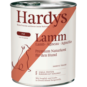 6x 800g Hardys Pur agneau nourriture pour chiens humide