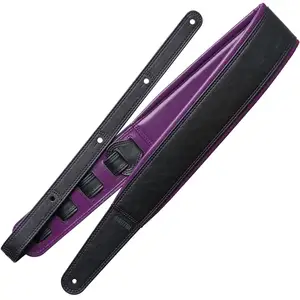 Richter 1649 Black / Violet Springbreak I Nappa sangle de guitare en c...