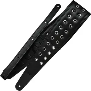 Richter 1803 Black / Silver Springbreak III Grommet sangle de guitare ...