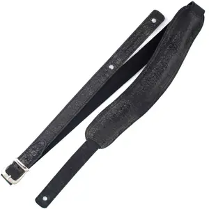 Richter 1040 Croco Black Slim Deluxe Guitar Strap sangle de guitare en...Vendu parbax-music