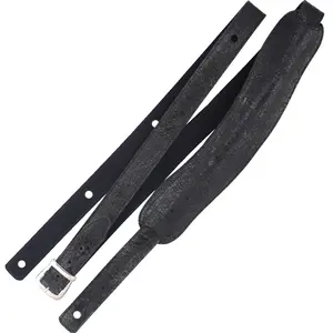 Richter 1041 Worn Black Slim Deluxe XL Guitar Strap sangle de guitare ...Vendu parbax-music