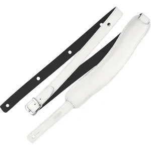 Richter 1019 Beluga White Slim Deluxe XL Guitar Strap sangle de guitar...Vendu parbax-music